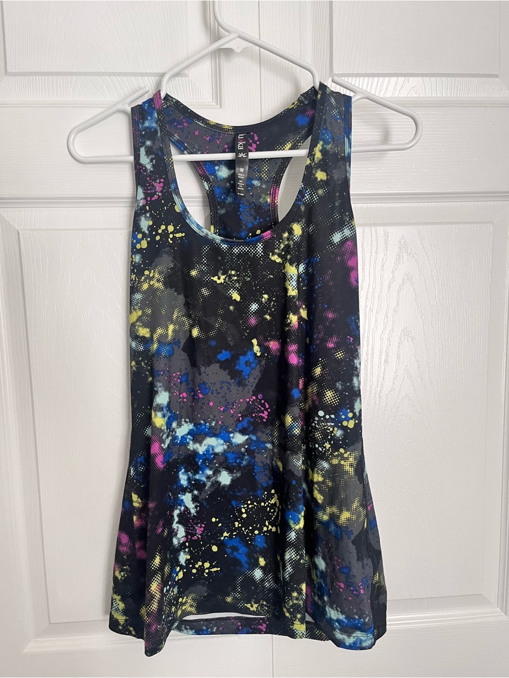 lukka Black Tank with Neon Blue, Yellow & Pink Splash